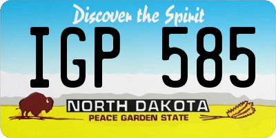 ND license plate IGP585