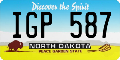 ND license plate IGP587