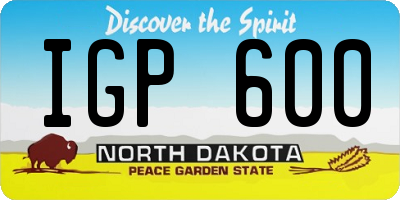 ND license plate IGP600