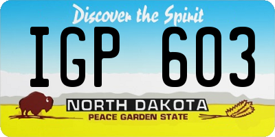 ND license plate IGP603