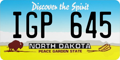 ND license plate IGP645