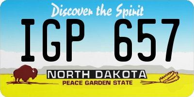 ND license plate IGP657