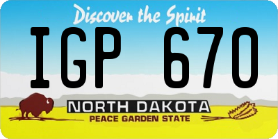 ND license plate IGP670