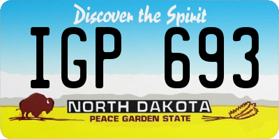 ND license plate IGP693