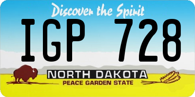ND license plate IGP728