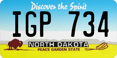 ND license plate IGP734