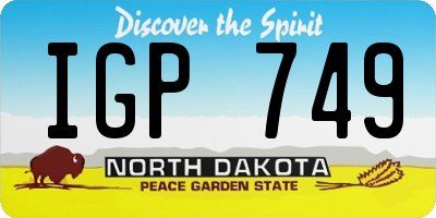 ND license plate IGP749