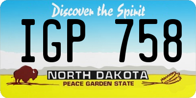 ND license plate IGP758