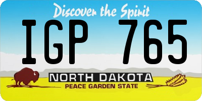 ND license plate IGP765