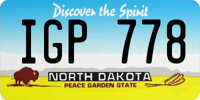 ND license plate IGP778