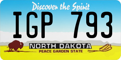 ND license plate IGP793