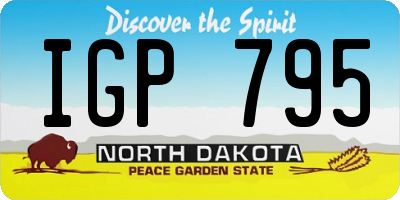 ND license plate IGP795