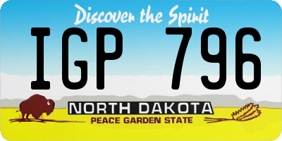 ND license plate IGP796