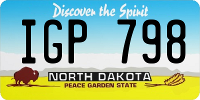 ND license plate IGP798