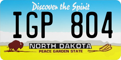 ND license plate IGP804