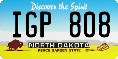 ND license plate IGP808