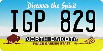 ND license plate IGP829