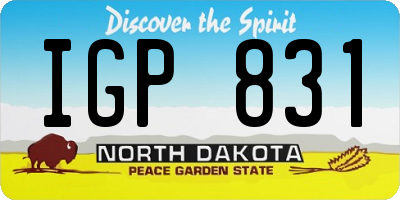 ND license plate IGP831