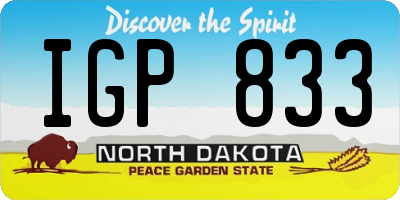 ND license plate IGP833
