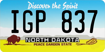 ND license plate IGP837