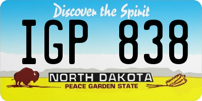 ND license plate IGP838