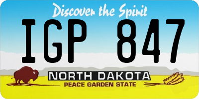 ND license plate IGP847