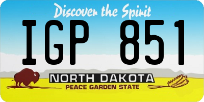 ND license plate IGP851