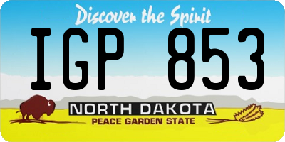 ND license plate IGP853