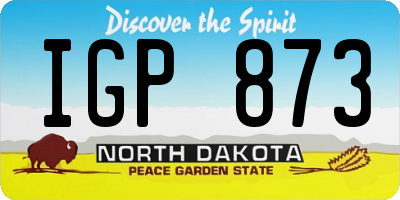ND license plate IGP873