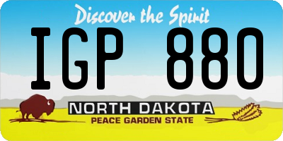ND license plate IGP880