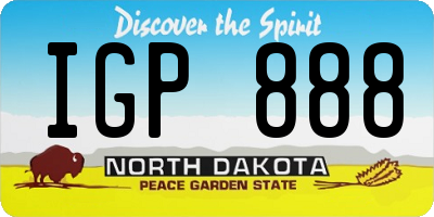 ND license plate IGP888