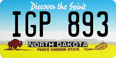ND license plate IGP893