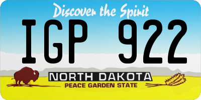 ND license plate IGP922