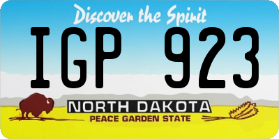 ND license plate IGP923