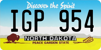 ND license plate IGP954