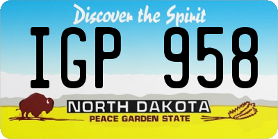 ND license plate IGP958