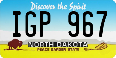 ND license plate IGP967