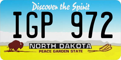 ND license plate IGP972