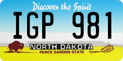 ND license plate IGP981