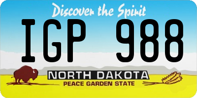 ND license plate IGP988