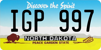 ND license plate IGP997