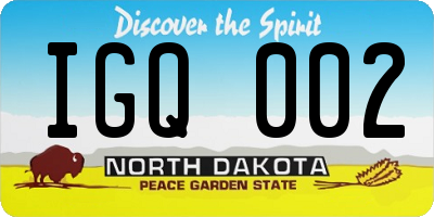 ND license plate IGQ002