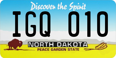 ND license plate IGQ010