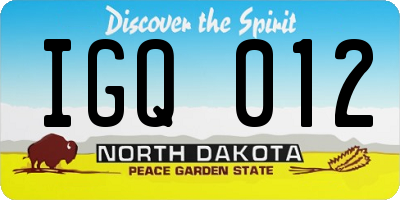 ND license plate IGQ012