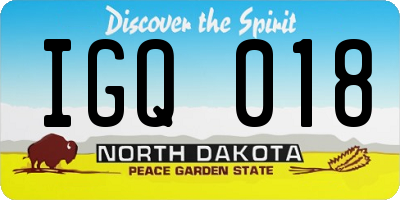 ND license plate IGQ018
