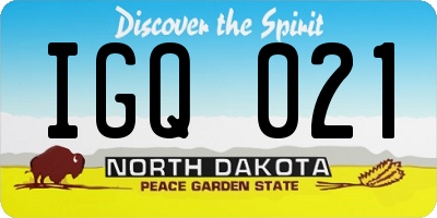 ND license plate IGQ021