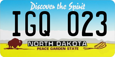 ND license plate IGQ023
