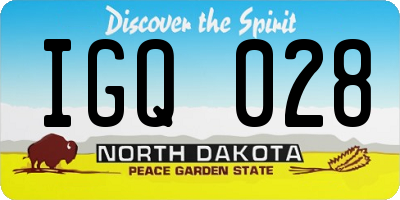 ND license plate IGQ028