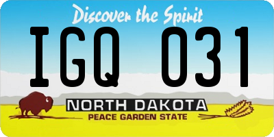 ND license plate IGQ031