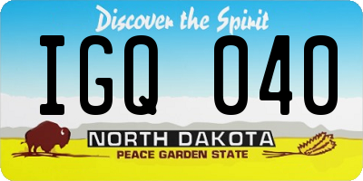 ND license plate IGQ040